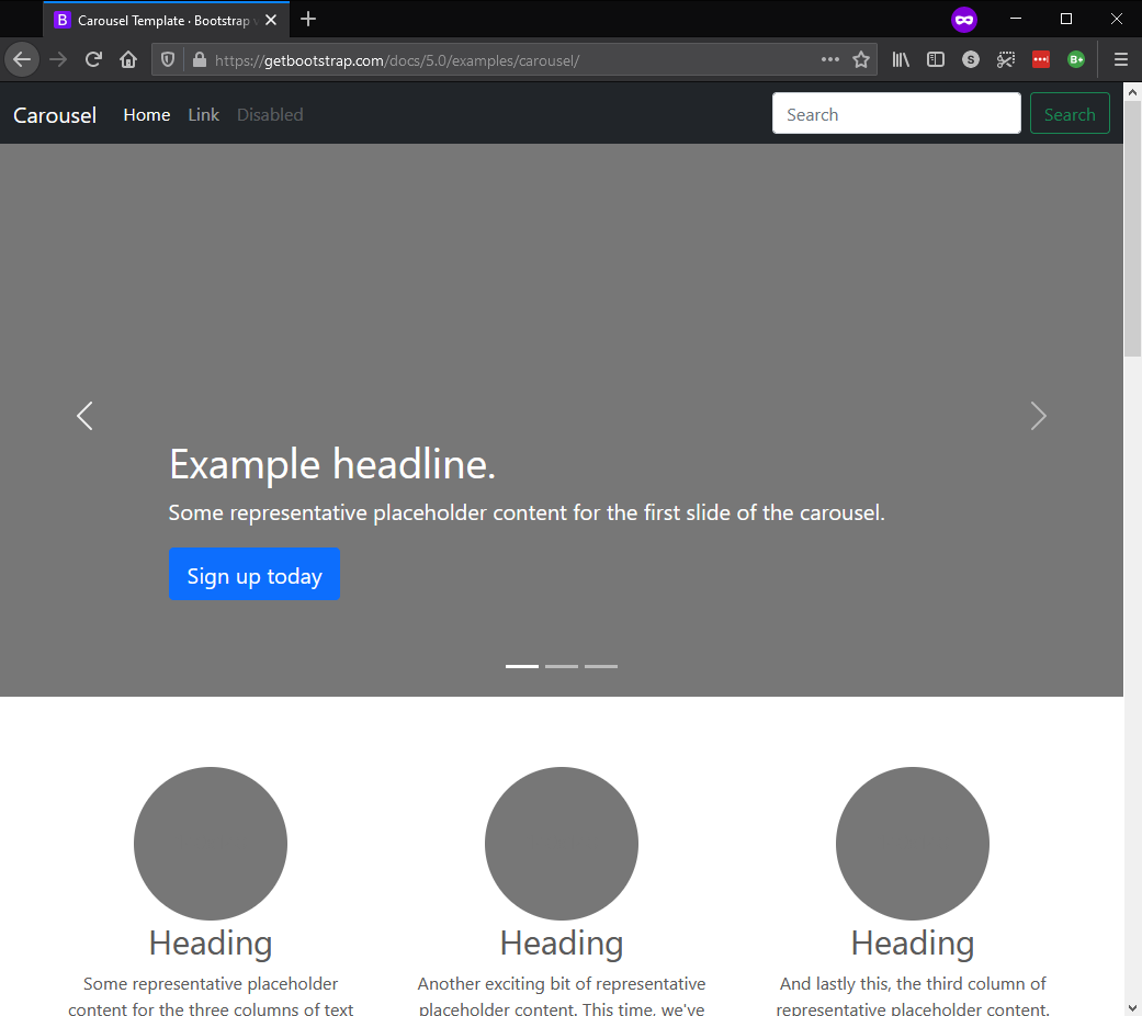 Captura de Bootstrap