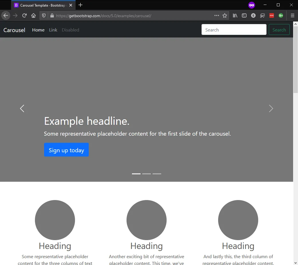 Captura de Bootstrap