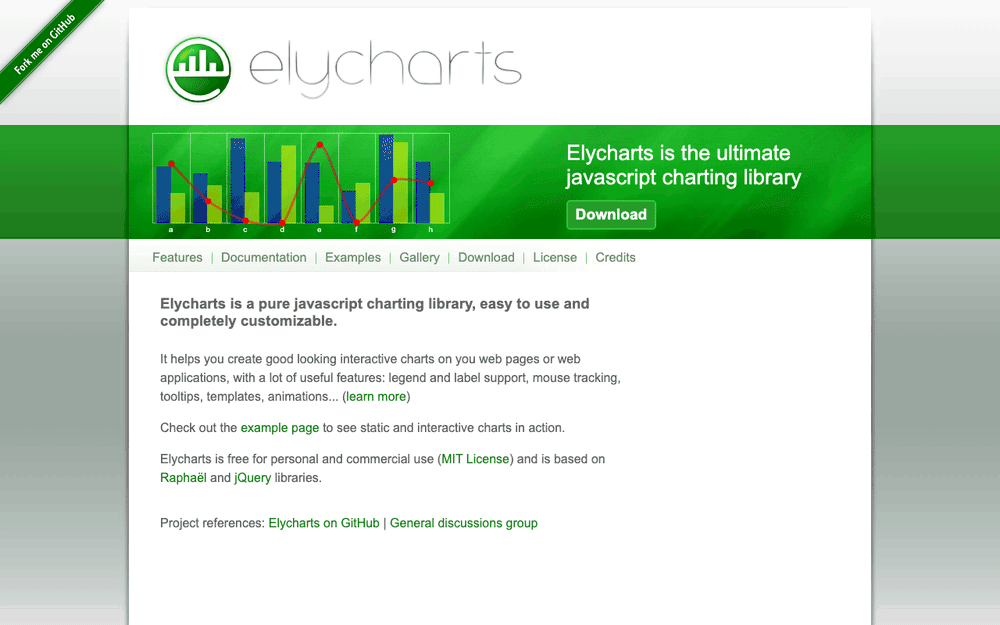 Captura de Elycharts, tomada de su demo pública oficial