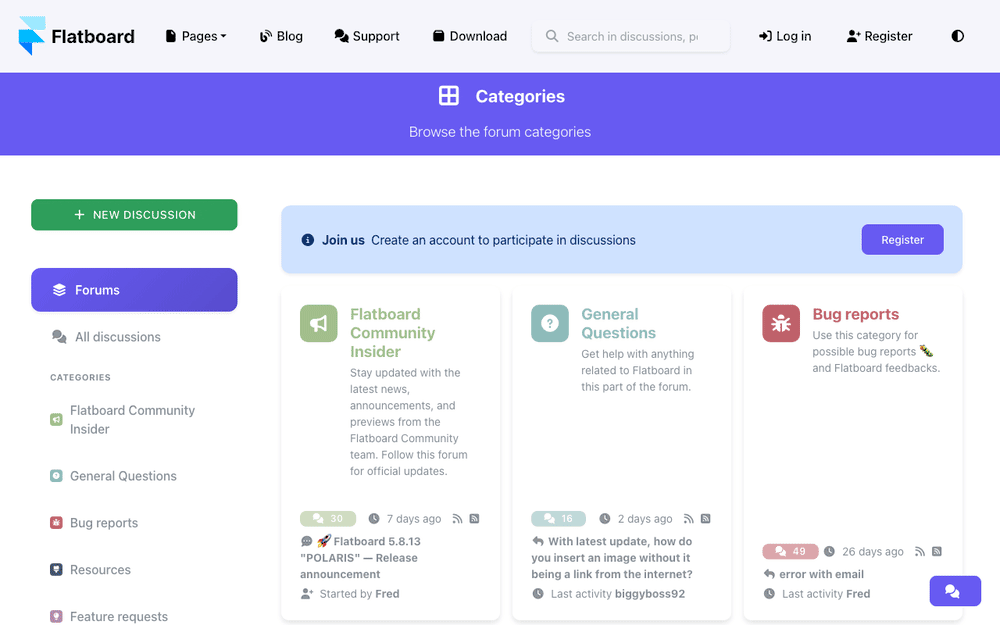 Captura de Flatboard, tomada de su demo pública oficial