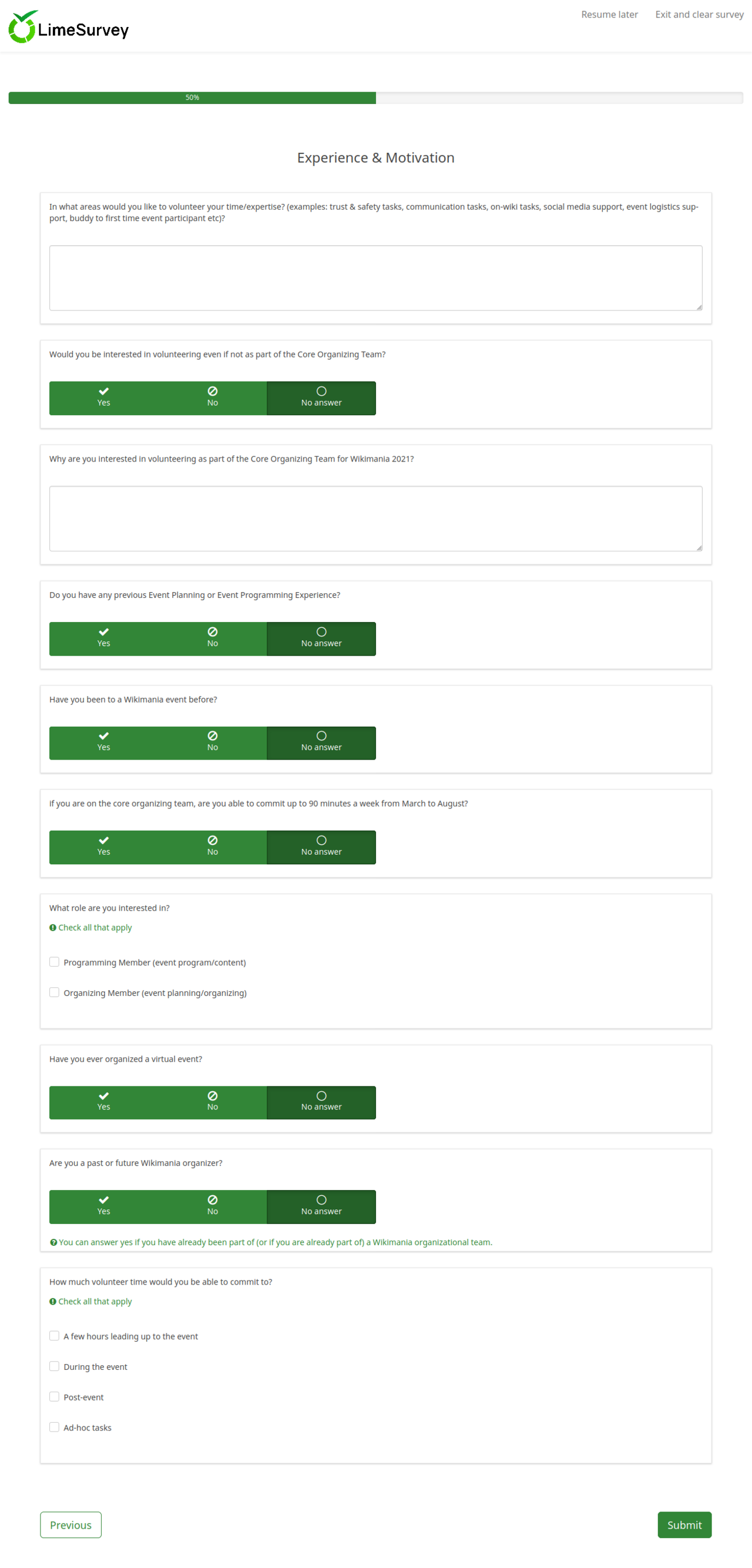 Captura de LimeSurvey