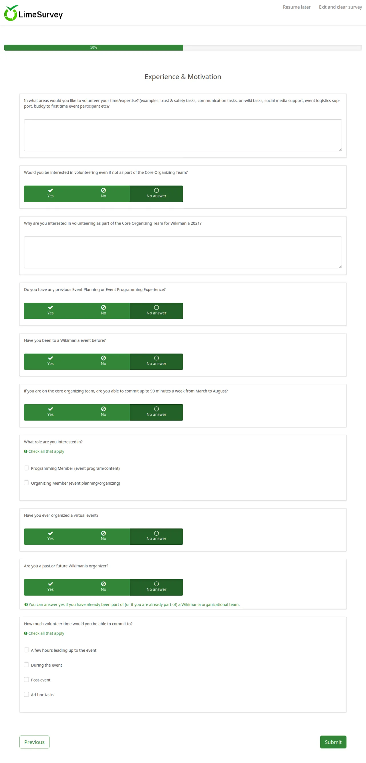 Captura de LimeSurvey