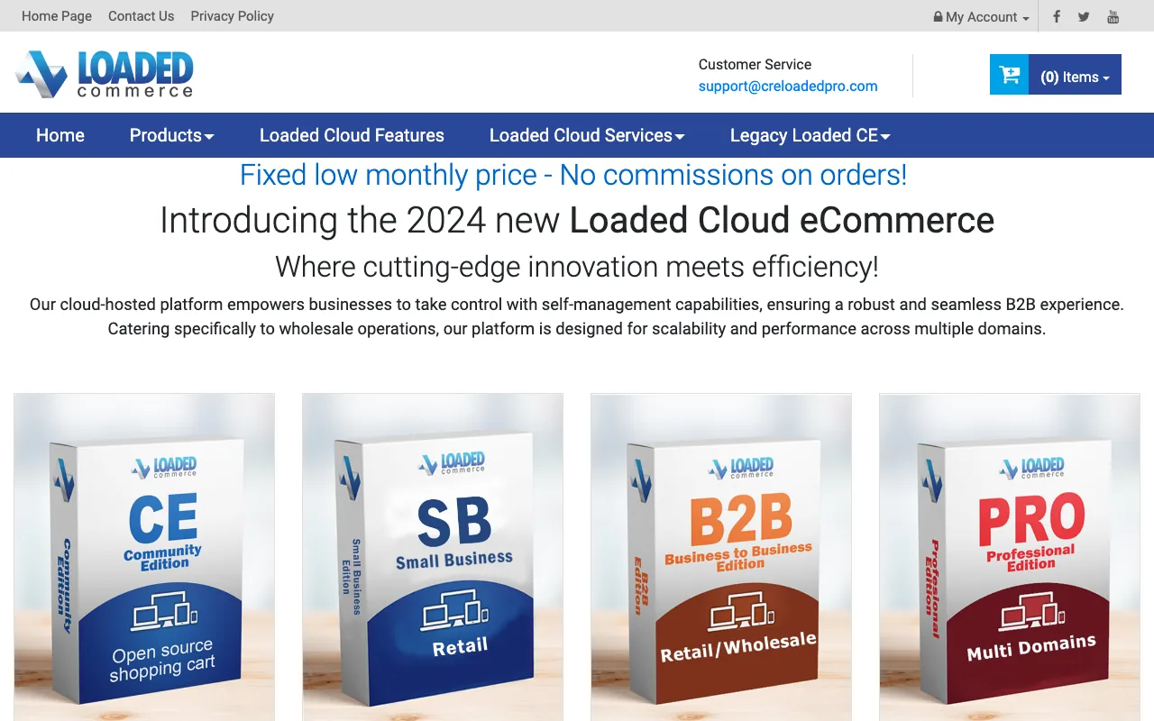 Captura de Loaded Commerce, tomada de su sitio web oficial