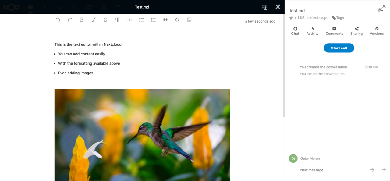 Captura de Nextcloud
