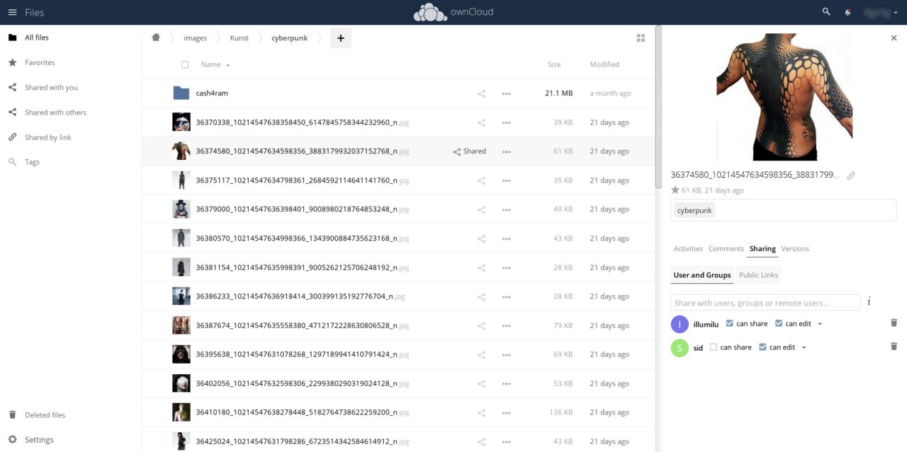 Captura de ownCloud
