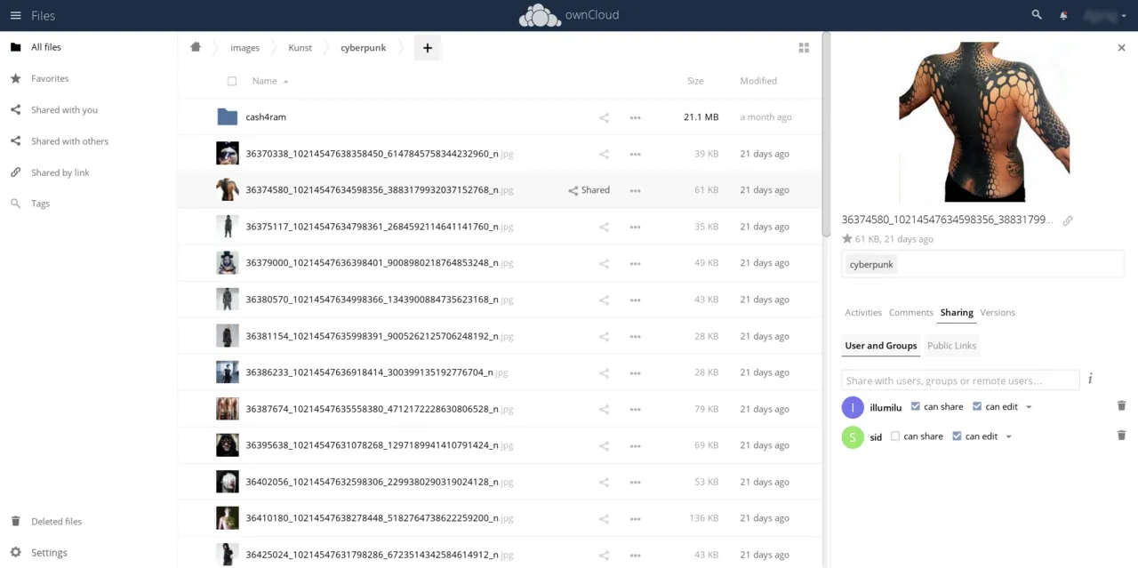 Captura de ownCloud
