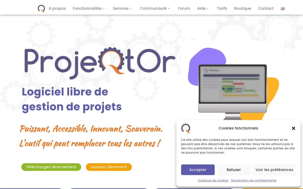 Captura de ProjeQtOr, tomada de su sitio web oficial