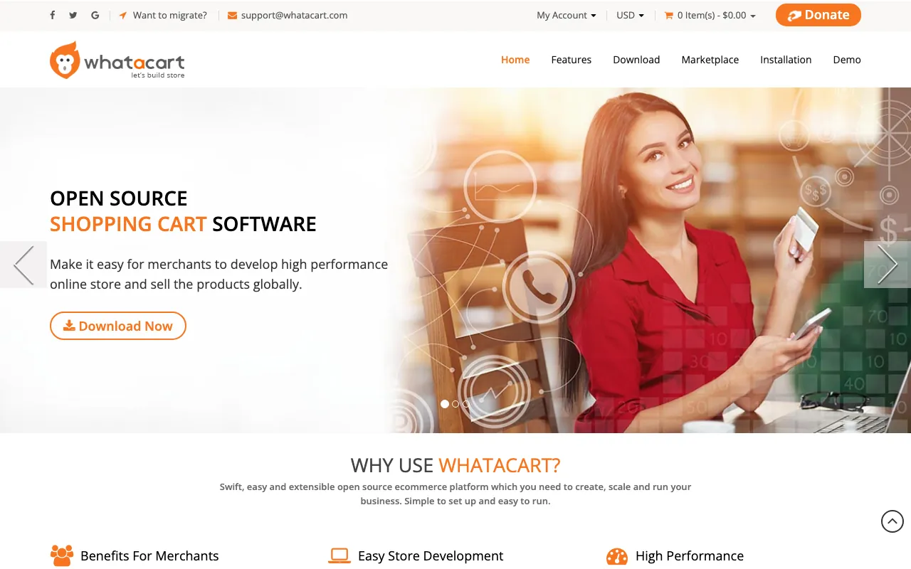 Captura de WhatACart, tomada de su sitio web oficial