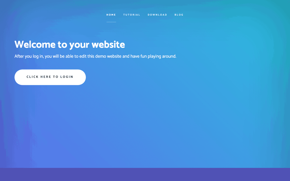 Captura de WonderCMS, tomada de su demo pública oficial
