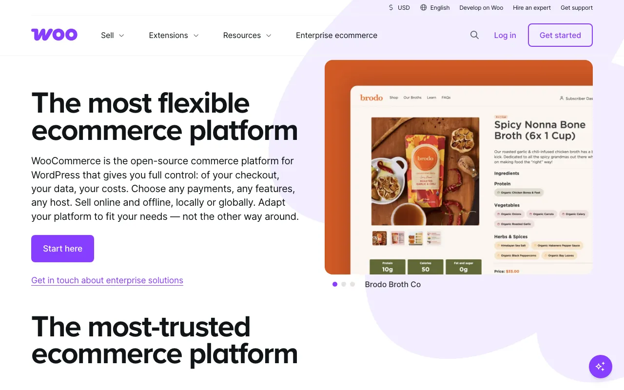 Captura de WooCommerce, tomada de su sitio web oficial