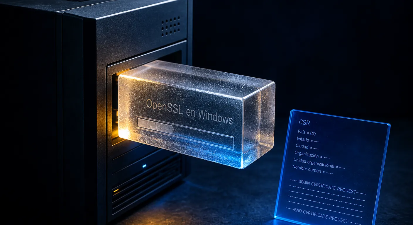 Instalador de cristal encajando en una torre: OpenSSL en Windows para generar el CSR